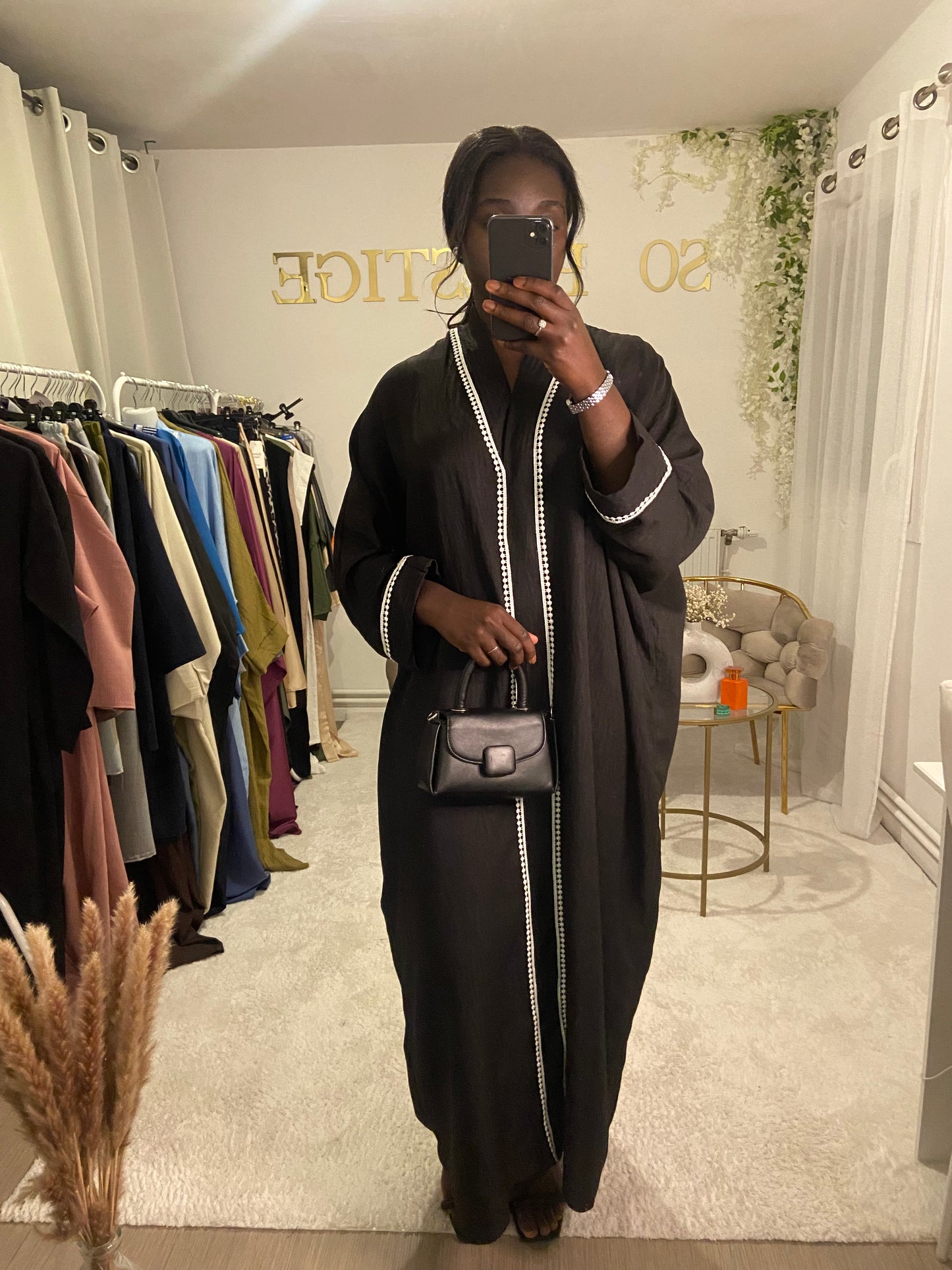 Abaya brodé noir